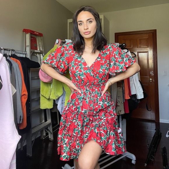 Red floral dress - Picture 1 of 2